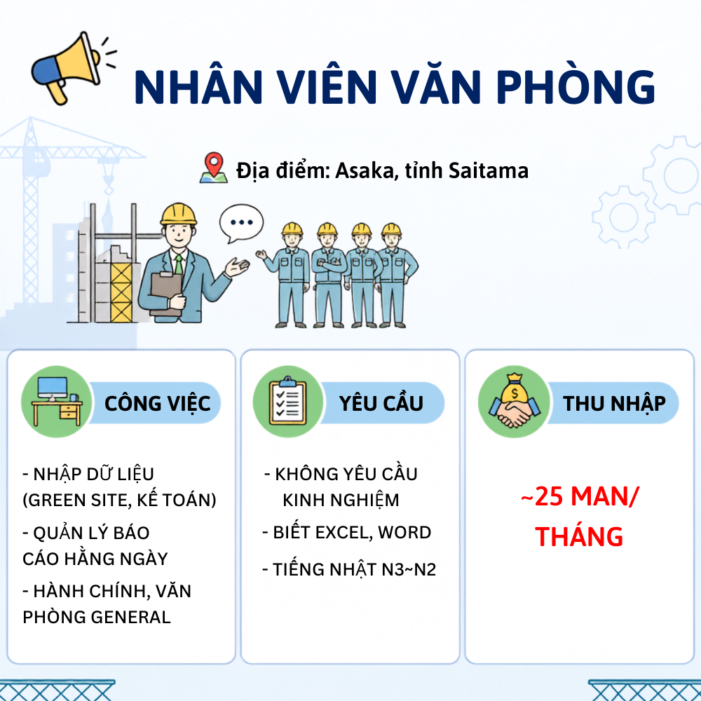 NHÂN VIÊN VĂN PHÒNG Ở SAITAMA